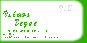 vilmos dezse business card